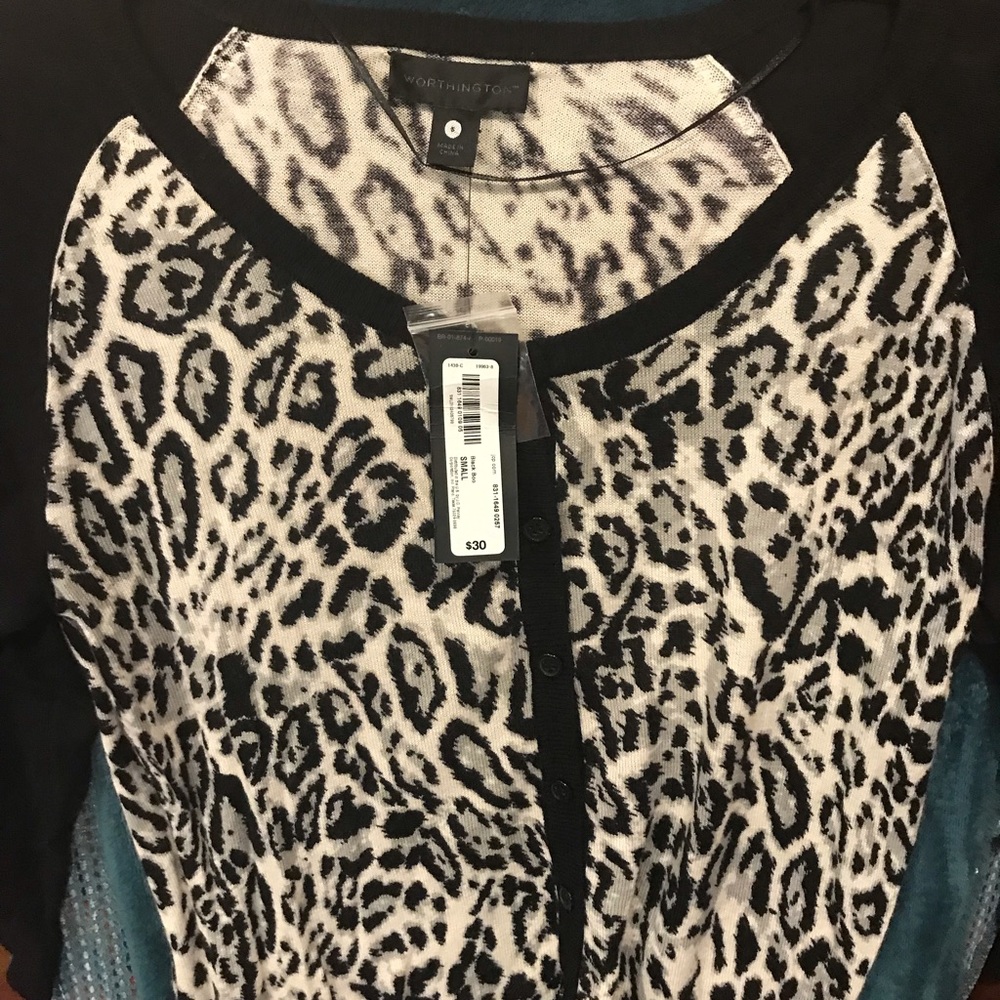 Black and White Animal Print Cardigan